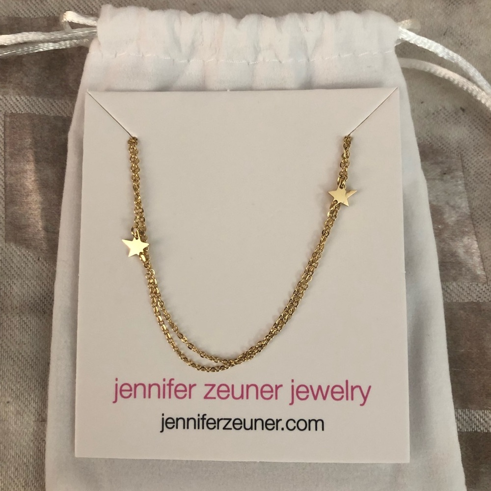Jennifer Zeuner Star Double Necklace Gold Plated